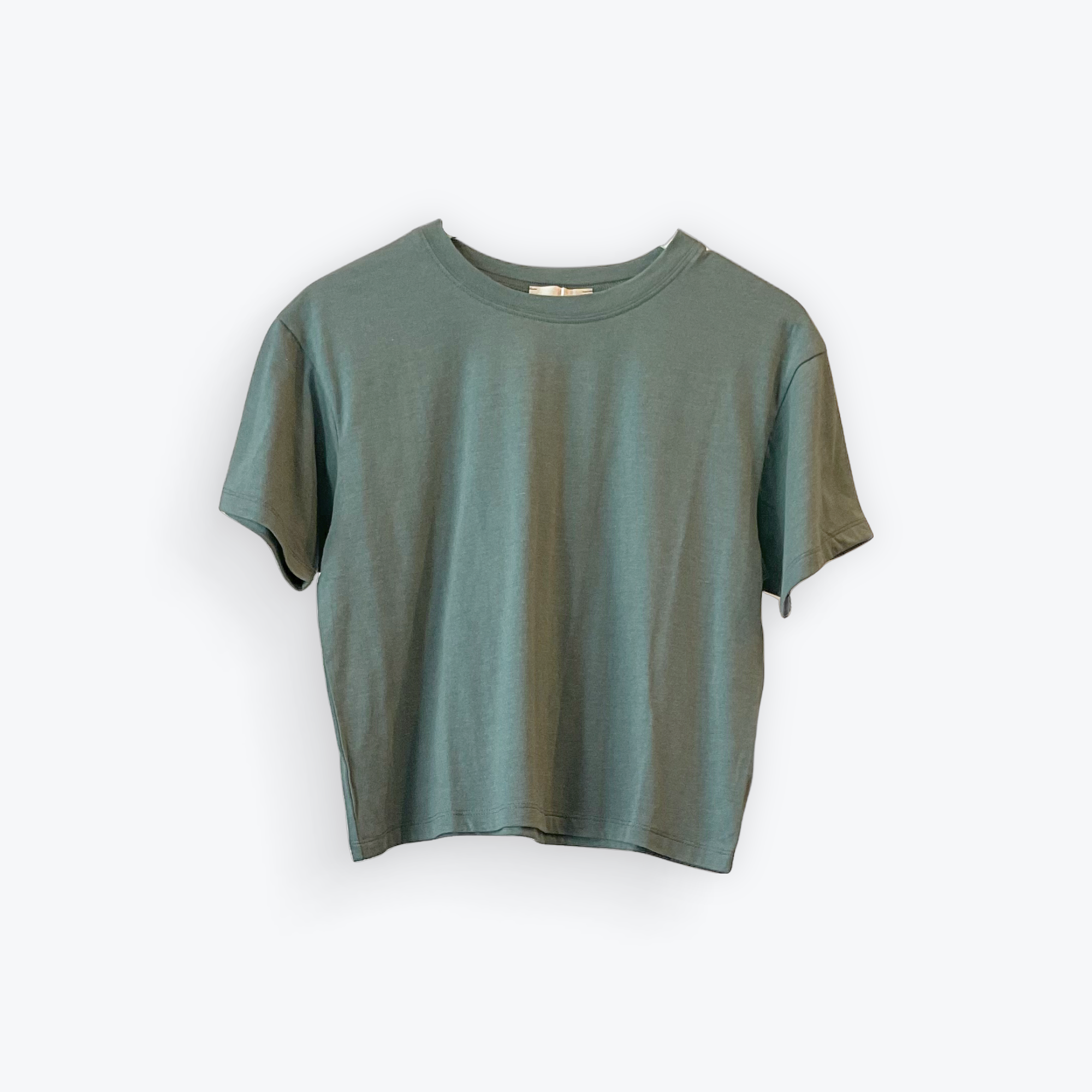 Zenana Cropped Boxy Crew T-Shirt | phayes